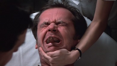 The infamous electroshock scene from One Flew Over the Cuckoo’s Nest (1974).